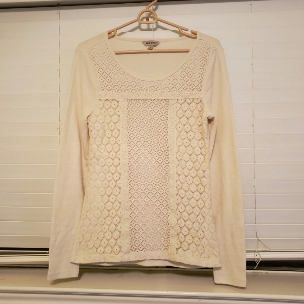 Lucky Brand Lace Front Thermal Top